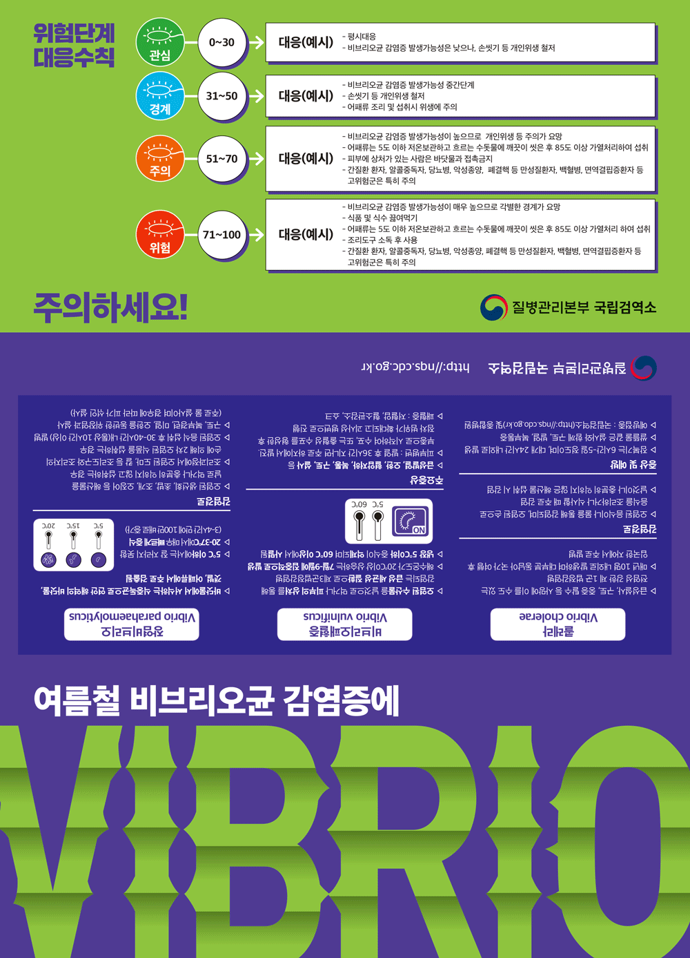 국립여수검역소 여름철 비브리오균 예방 리플렛